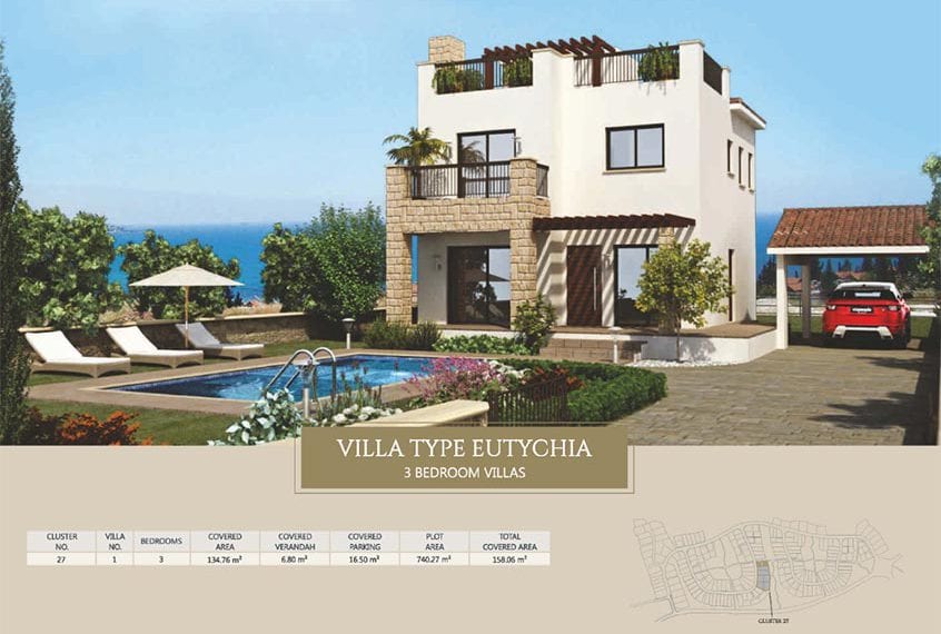 Villa for sale in Paphos, Venus Rock Resort, Villa Type Eutychia